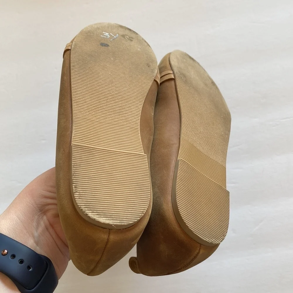 Joyfolie Penelope tassel brown leather flats girls 1 EUC